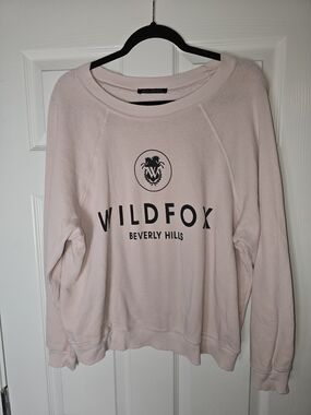 Wildfox Beverly Hills Pale Pink Logo Sweatshirt Size Medium
